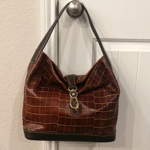 Dooney & Bourke Handbags - Like New! Dooney and Bourke Vintage Crocodile Print Brown Leather Purse